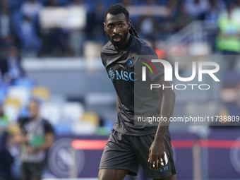 Andre-Frank Zambo Anguissa of SSC Napoli during the Serie A match between SSC Napoli and Atalanta BC at Stadio Diego Armando Maradona Naples...