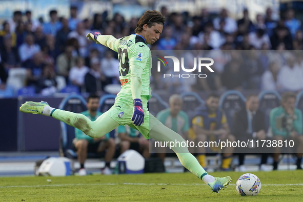 Marco Carnesecchi of Atalanta BC during the Serie A match between SSC Napoli and Atalanta BC at Stadio Diego Armando Maradona Naples Italy o...