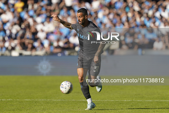 Leonardo Spinazzola of SSC Napoli during the Serie A match between SSC Napoli and Atalanta BC at Stadio Diego Armando Maradona Naples Italy...