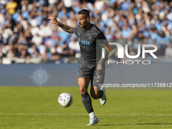 Leonardo Spinazzola of SSC Napoli during the Serie A match between SSC Napoli and Atalanta BC at Stadio Diego Armando Maradona Naples Italy...