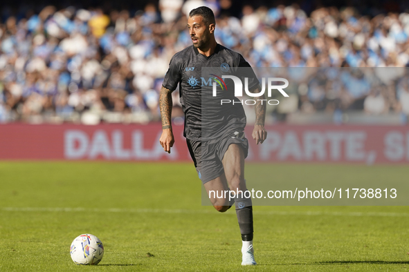 Leonardo Spinazzola of SSC Napoli during the Serie A match between SSC Napoli and Atalanta BC at Stadio Diego Armando Maradona Naples Italy...