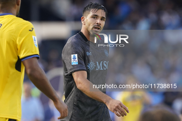 Giovanni Simeone of SSC Napoli during the Serie A match between SSC Napoli and Atalanta BC at Stadio Diego Armando Maradona Naples Italy on...