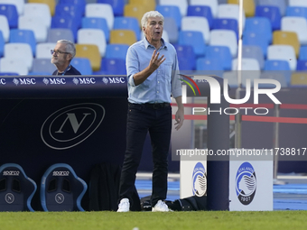 Gian Piero Gasperini Head Coach of Atalanta BC during the Serie A match between SSC Napoli and Atalanta BC at Stadio Diego Armando Maradona...