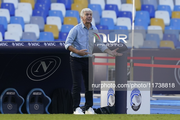 Gian Piero Gasperini Head Coach of Atalanta BC during the Serie A match between SSC Napoli and Atalanta BC at Stadio Diego Armando Maradona...