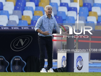 Gian Piero Gasperini Head Coach of Atalanta BC during the Serie A match between SSC Napoli and Atalanta BC at Stadio Diego Armando Maradona...