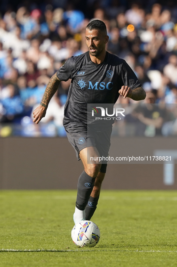 Leonardo Spinazzola of SSC Napoli during the Serie A match between SSC Napoli and Atalanta BC at Stadio Diego Armando Maradona Naples Italy...