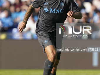 Leonardo Spinazzola of SSC Napoli during the Serie A match between SSC Napoli and Atalanta BC at Stadio Diego Armando Maradona Naples Italy...