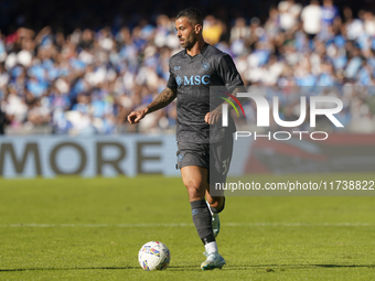 Leonardo Spinazzola of SSC Napoli during the Serie A match between SSC Napoli and Atalanta BC at Stadio Diego Armando Maradona Naples Italy...