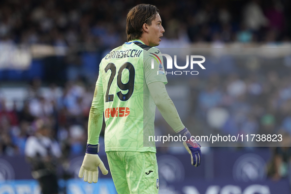 Marco Carnesecchi of Atalanta BC during the Serie A match between SSC Napoli and Atalanta BC at Stadio Diego Armando Maradona Naples Italy o...