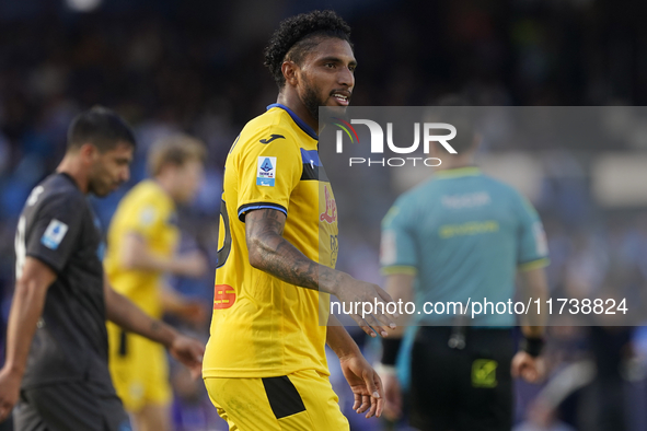 Ederson of Atalanta BC during the Serie A match between SSC Napoli and Atalanta BC at Stadio Diego Armando Maradona Naples Italy on 3 Novemb...