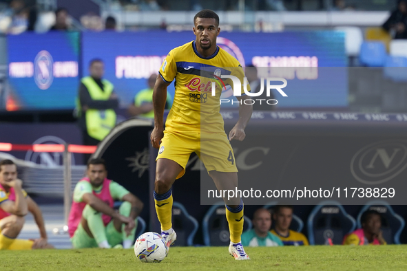 Isak Hien of Atalanta BC during the Serie A match between SSC Napoli and Atalanta BC at Stadio Diego Armando Maradona Naples Italy on 3 Nove...