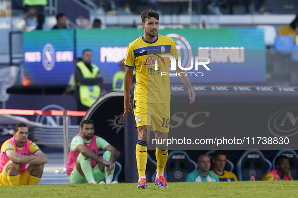 Berat Djimsiti of Atalanta BC during the Serie A match between SSC Napoli and Atalanta BC at Stadio Diego Armando Maradona Naples Italy on 3...