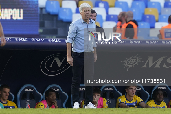 Gian Piero Gasperini Head Coach of Atalanta BC during the Serie A match between SSC Napoli and Atalanta BC at Stadio Diego Armando Maradona...