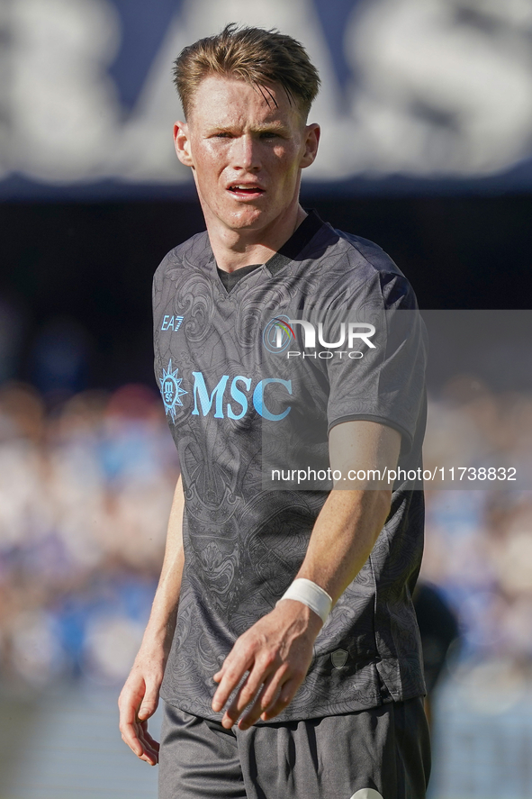 Scott McTominay of SSC Napoli during the Serie A match between SSC Napoli and Atalanta BC at Stadio Diego Armando Maradona Naples Italy on 3...