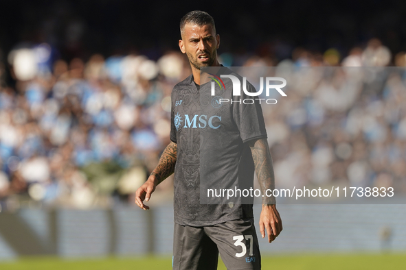 Leonardo Spinazzola of SSC Napoli during the Serie A match between SSC Napoli and Atalanta BC at Stadio Diego Armando Maradona Naples Italy...