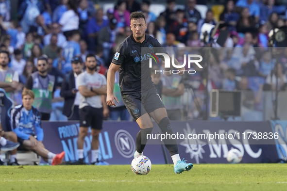 Amir Rrahmani of SSC Napoli during the Serie A match between SSC Napoli and Atalanta BC at Stadio Diego Armando Maradona Naples Italy on 3 N...