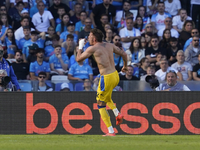 Mateo Retegui of Atalanta BC celebrates after scoring during the Serie A match between SSC Napoli and Atalanta BC at Stadio Diego Armando Ma...