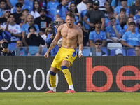 Mateo Retegui of Atalanta BC celebrates after scoring during the Serie A match between SSC Napoli and Atalanta BC at Stadio Diego Armando Ma...