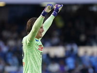 Marco Carnesecchi of Atalanta BC celebrates during the Serie A match between SSC Napoli and Atalanta BC at Stadio Diego Armando Maradona Nap...