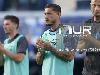 Pasquale Mazzocchi of SSC Napoli applauds fans at the end of the Serie A match between SSC Napoli and Atalanta BC at Stadio Diego Armando Ma...