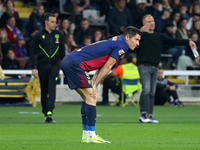 Robert Lewandowski plays during the match between FC Barcelona and RCD Espanyol, corresponding to week 12 of LaLiga EA Sports, at the Lluis...