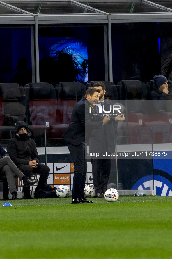 Eusebio Di Francesco participates in the Serie A match between FC Internazionale and Venezia FC at Giuseppe Meazza Stadium in Milano, Italy,...