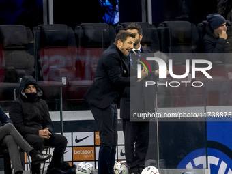 Eusebio Di Francesco participates in the Serie A match between FC Internazionale and Venezia FC at Giuseppe Meazza Stadium in Milano, Italy,...