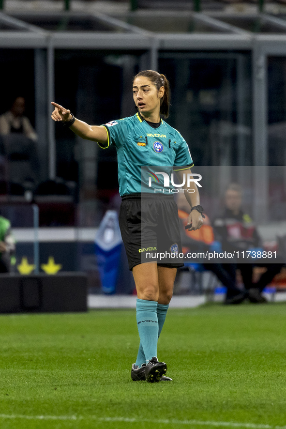 Ferrieri Caputi officiates during the Serie A match between FC Internazionale and Venezia FC at Giuseppe Meazza Stadium in Milano, Italy, on...