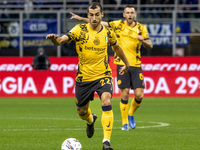 Henrikh Mkhitaryan plays during the Serie A match between FC Internazionale and Venezia FC at Giuseppe Meazza Stadium in Milano, Italy, on N...