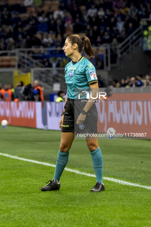 Ferrieri Caputi officiates during the Serie A match between FC Internazionale and Venezia FC at Giuseppe Meazza Stadium in Milano, Italy, on...