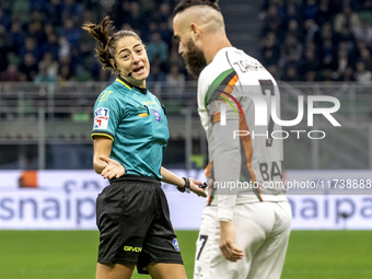 Ferrieri Caputi officiates during the Serie A match between FC Internazionale and Venezia FC at Giuseppe Meazza Stadium in Milano, Italy, on...