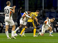 Benjamin Pavard plays during the Serie A match between FC Internazionale and Venezia FC at Giuseppe Meazza Stadium in Milano, Italy, on Nove...