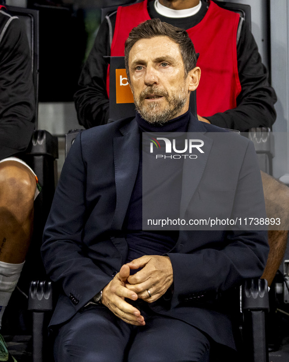 Eusebio Di Francesco participates in the Serie A match between FC Internazionale and Venezia FC at Giuseppe Meazza Stadium in Milano, Italy,...