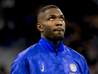 Marcus Thuram plays during the Serie A match between FC Internazionale and Venezia FC at Giuseppe Meazza Stadium in Milano, Italy, on Novemb...