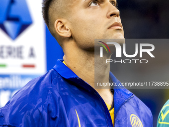 Lautaro Martinez plays during the Serie A match between FC Internazionale and Venezia FC at Giuseppe Meazza Stadium in Milano, Italy, on Nov...