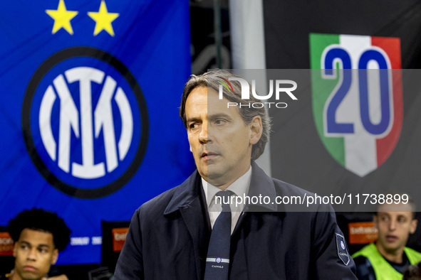 Simone Inzaghi is in action during the Serie A match between FC Internazionale and Venezia FC at Giuseppe Meazza Stadium in Milano, Italy, o...