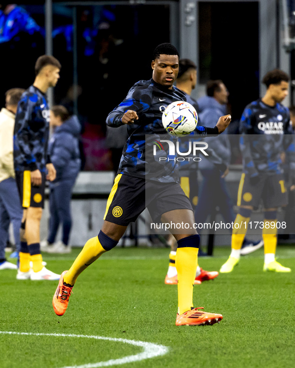 Marcus Thuram is in action before the Serie A match between FC Internazionale and Venezia FC at Giuseppe Meazza Stadium in Milano, Italy, on...