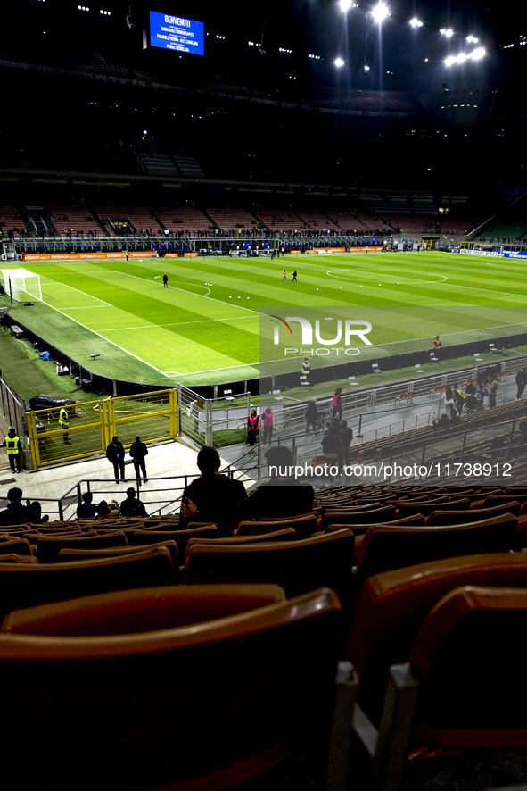 A general view of Giuseppe Meazza Stadium prior to the Serie A match between FC Internazionale and Venezia FC in Milano, Italy, on November...