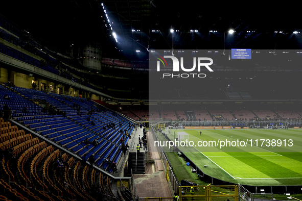 A general view of Giuseppe Meazza Stadium prior to the Serie A match between FC Internazionale and Venezia FC in Milano, Italy, on November...