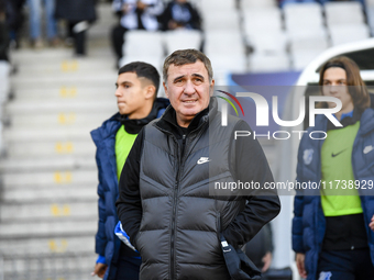 Gheorghe Hagi participates in the Supeliga match between Universitatea Cluj and Farul Constanta at Cluj Arena in Cluj, Romania, on November...