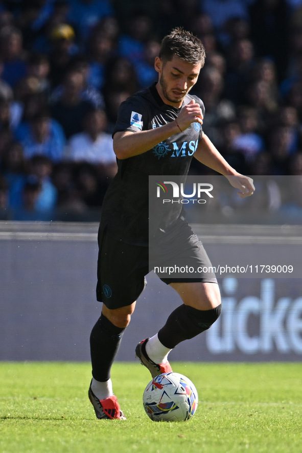 Billy Gilmour of S.S.C. Napoli is in action during the 11th day of the Serie A Championship between S.S.C. Napoli and Atalanta B.C. at the D...