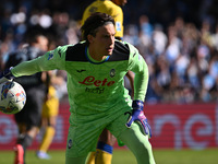 Marco Carnesecchi of Atalanta B.C. is in action during the 11th day of the Serie A Championship between S.S.C. Napoli and Atalanta B.C. at t...