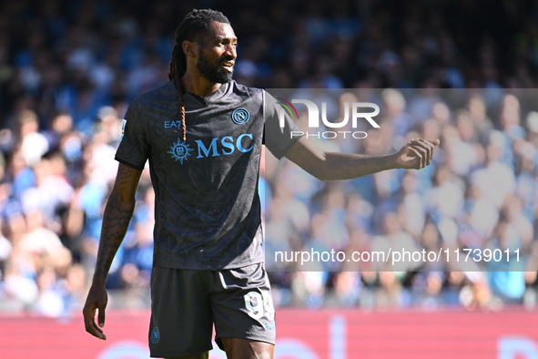 Andre-Frank Zambo Anguissa of S.S.C. Napoli participates in the 11th day of the Serie A Championship between S.S.C. Napoli and Atalanta B.C....