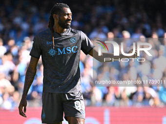 Andre-Frank Zambo Anguissa of S.S.C. Napoli participates in the 11th day of the Serie A Championship between S.S.C. Napoli and Atalanta B.C....