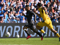 Matteo Politano of S.S.C. Napoli and Sead Kolasinac of Atalanta B.C. are in action during the 11th day of the Serie A Championship between S...