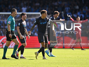 Giovanni Di Lorenzo of S.S.C. Napoli participates in the 11th day of the Serie A Championship between S.S.C. Napoli and Atalanta B.C. at the...