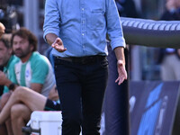 Gian Piero Gasperini coaches Atalanta B.C. during the 11th day of the Serie A Championship between S.S.C. Napoli and Atalanta B.C. at the Di...