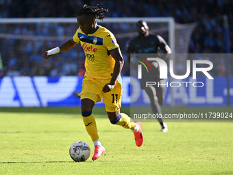 Ademola Lookman of Atalanta B.C. is in action during the 11th day of the Serie A Championship between S.S.C. Napoli and Atalanta B.C. at the...