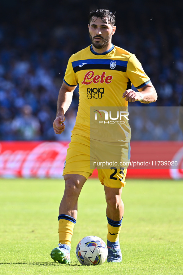 Sead Kolasinac of Atalanta B.C. is in action during the 11th day of the Serie A Championship between S.S.C. Napoli and Atalanta B.C. at the...