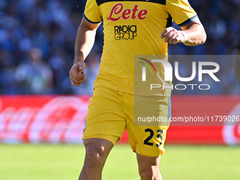 Sead Kolasinac of Atalanta B.C. is in action during the 11th day of the Serie A Championship between S.S.C. Napoli and Atalanta B.C. at the...